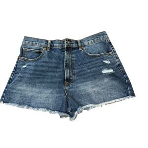 Rewash High Rise Distressed Cut-Off Women's Jean Shorts Dark Denim Size 11 /30
